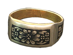 Серебряное кольцо «Необычное» с позолотой